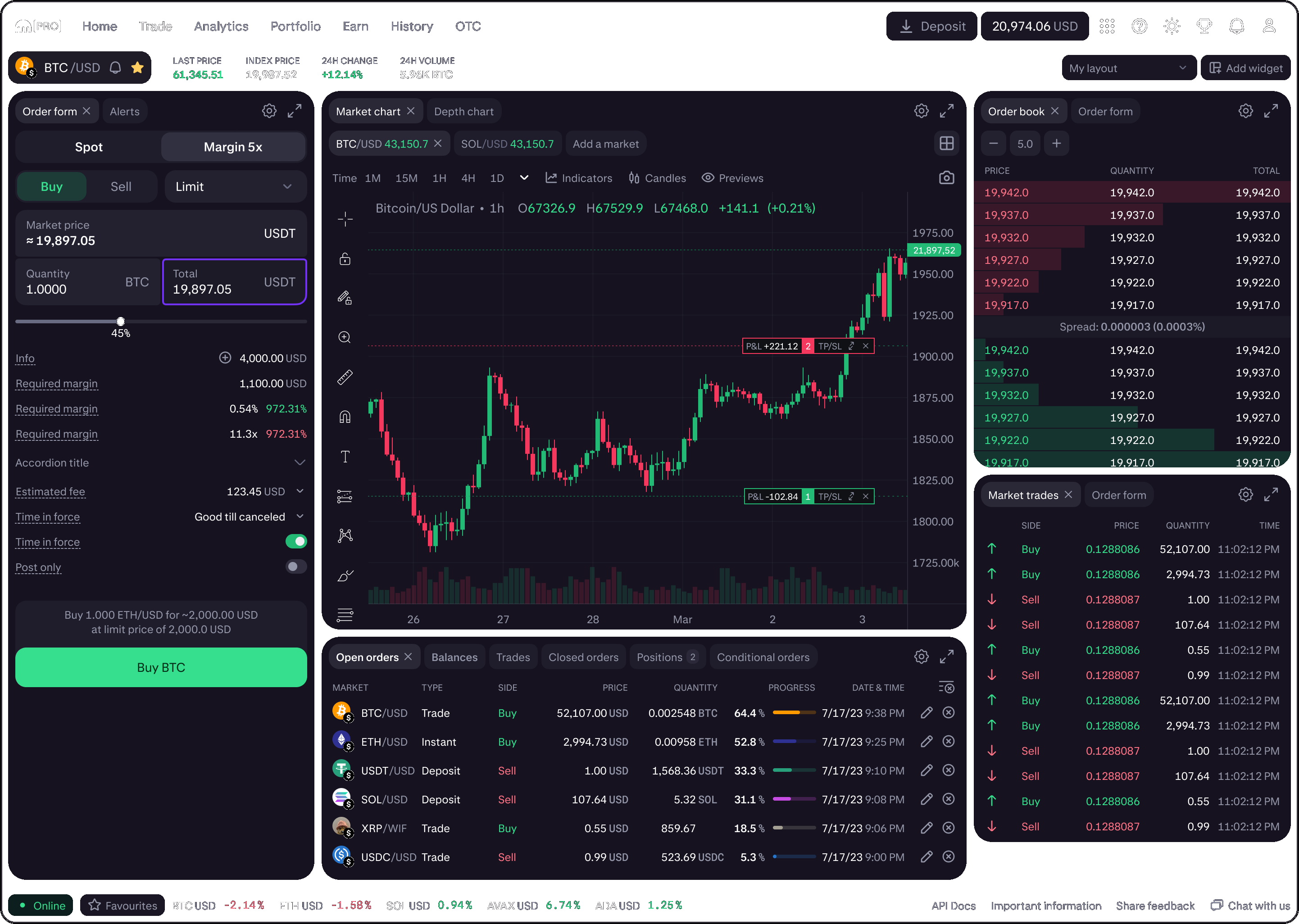 Kraken Pro trade terminal organism